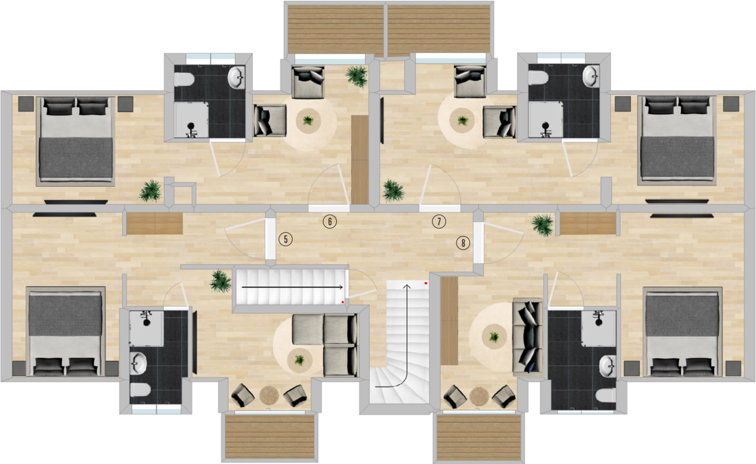 Grundriss 2.OG Boutique Hotel Waldwiese